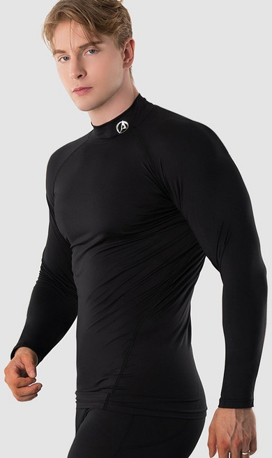 아르메데스 남성용 터틀넥 테크핏 긴팔 축구 야구 등산 라이딩 트래킹 베이스레이어 언더레이어 상의 AR-151