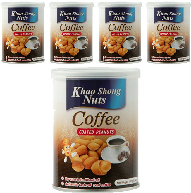 Khao Shong Nuts 咖啡花生餅乾, 160g, 5個