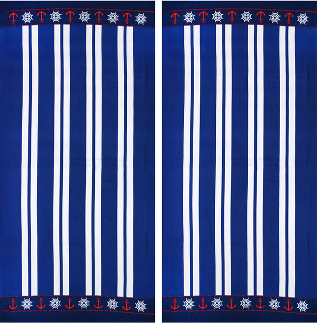 바캉스 Best 부드러운 대형 비치타올, 블루라군, 2개