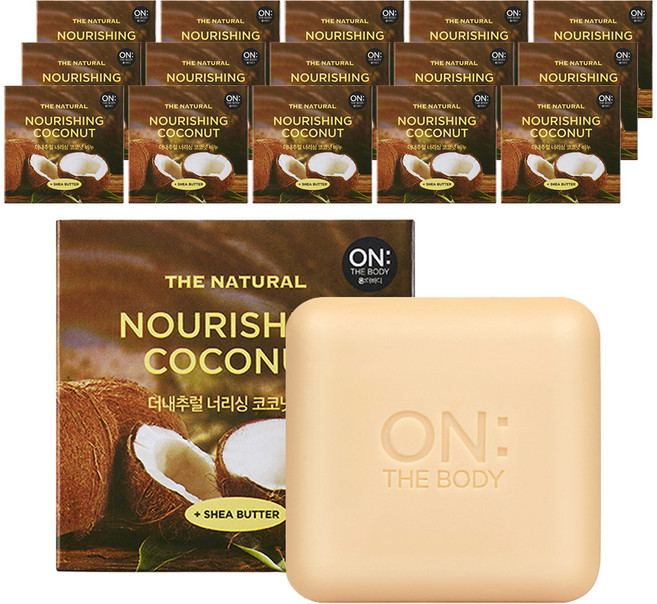 온더바디 더 내추럴 너리싱 비누 코코넛, 90g, 16개