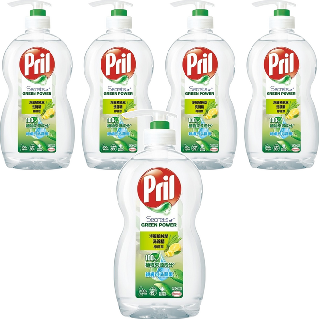 Pril 淨麗 植純萃洗碗精 檸檬草, 750ml, 5瓶