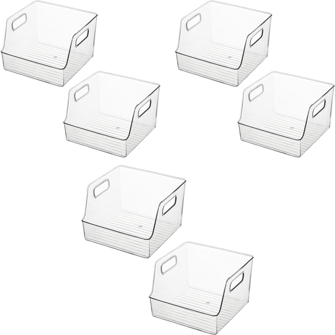 윈프라이스 팬트리 수납정리함, 투명, 6개