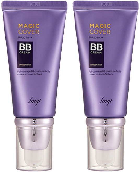 fmgt 매직 커버 비비크림 SPF20 PA++, V201 애프리콧 베이지, 45ml, 2개