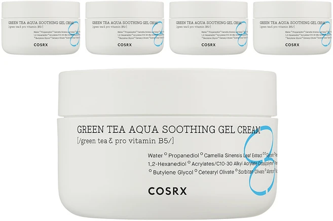 코스알엑스 하이드리움 그린티 아쿠아 수딩 젤 크림, 50ml, 5개 - 쿠팡