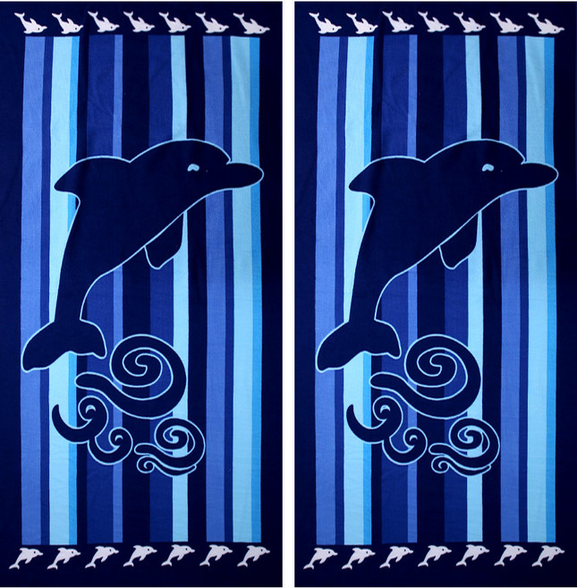 바캉스 Best 부드러운 대형 비치타올, 춤추는고래, 2개