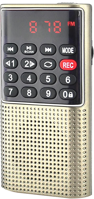 Dennys 丹尼斯 SD MP3 FM迷你錄音喇叭, MS-K588, 金色