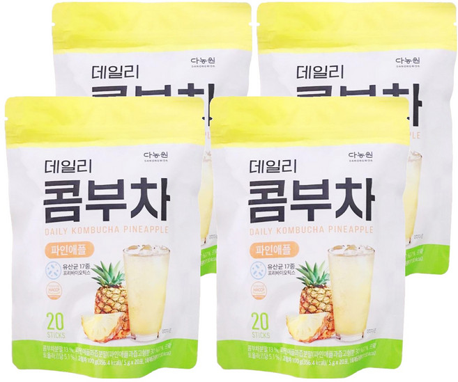 Danongwon 乳酸菌康普茶 鳳梨, 5g, 20個, 4包