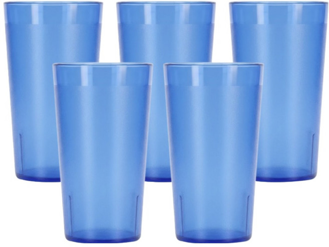 리빙메이트 국산 PC 안깨지는 물컵 340ml, 청색, 5개