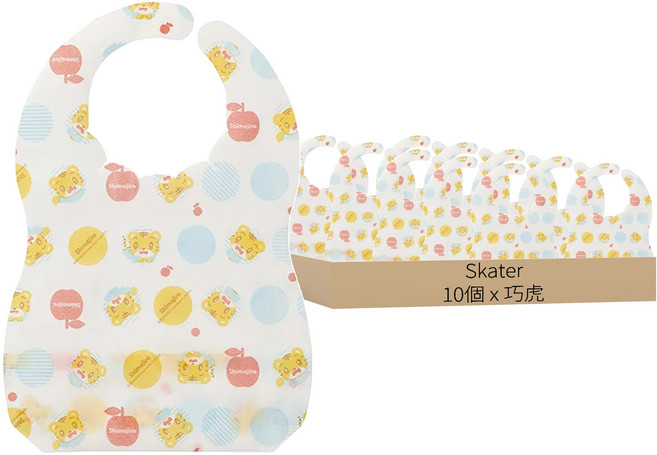 Skater 拋棄式圍兜 10入 1包, 巧虎 白色, 10個