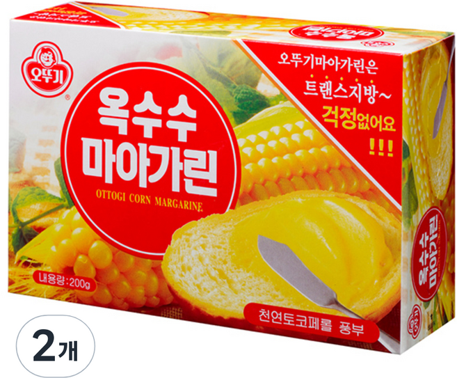 오뚜기 옥수수 마아가린, 200g, 2개