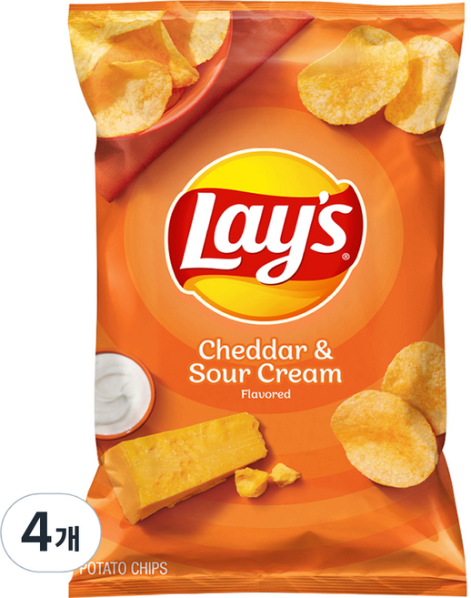 레이즈 체다 앤 사워크림 감자칩, 184.2g, 4개