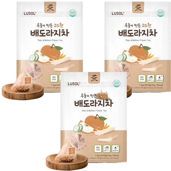 루솔이 만든 고소한 배도라지차, 1.5g, 30개입, 3개