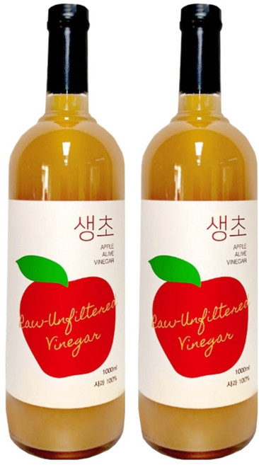 생생초 생초 사과 음용식초, 1L, 2개