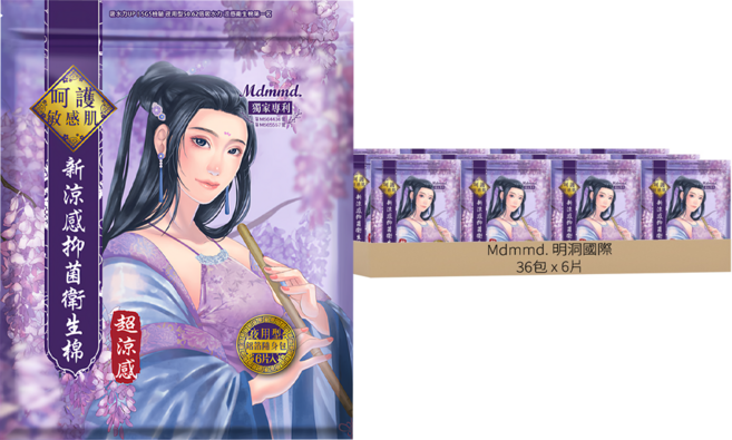 Mdmmd. 明洞國際 後宮超涼感系列 新涼感抑菌衛生棉, 夜用型 33cm, 6片, 36包