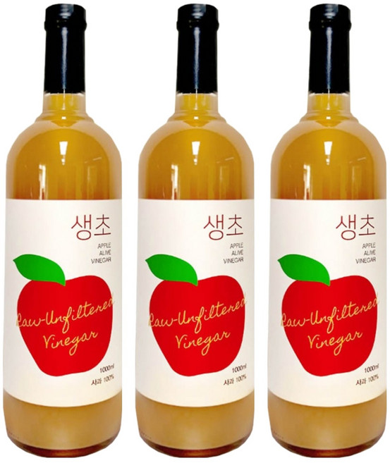 생생초 생초 사과 음용식초, 1L, 3개