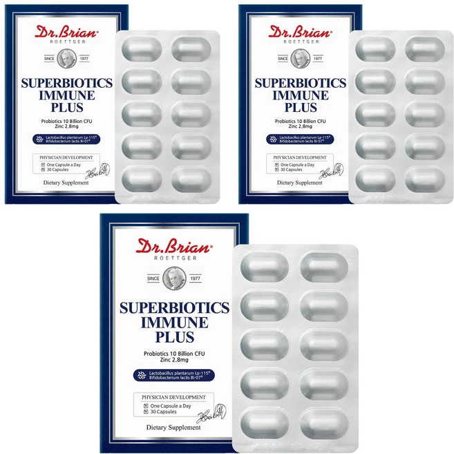 닥터브라이언 슈퍼바이오틱스 이뮨 플러스, 3개, 30정 - 쿠팡
