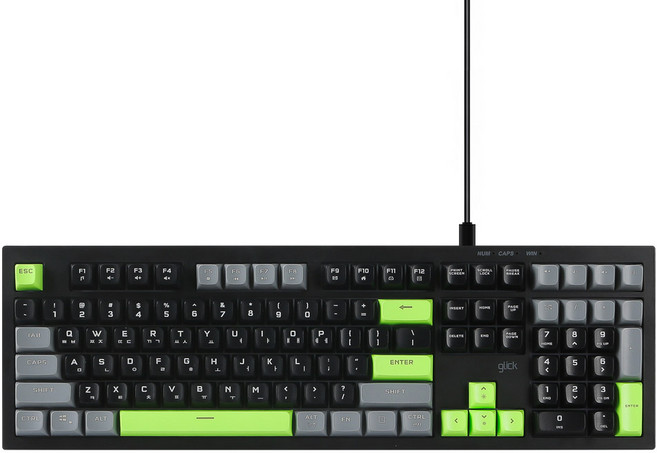 g-clicker 辦公室專業版 靜音 M RGB 防水有線鍵盤, 撲克綠, OPK50