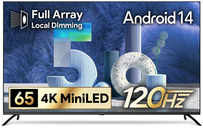 더함 4K UHD QLED MiniLED DLG 120Hz 로컬디밍 돌비 AI 구글 5.0 스마트 TV 방문설치, 165cm(65인치), UA651MINILED Google5.0 120Hz 2025C, 스탠드형