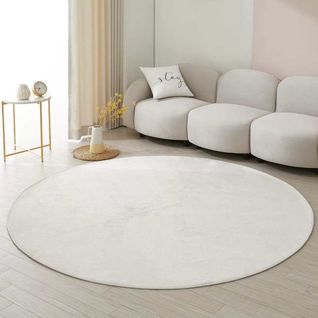 신라베딩 샤이니 부드러운 사계절 워셔블 원형 러그