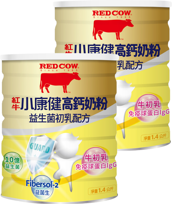 RED COW 紅牛 小康健高鈣奶粉 益生菌初乳配方, 1.4kg, 2罐