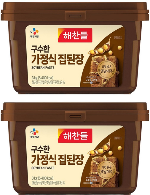 해찬들 구수한 가정식 집된장, 3kg, 2개