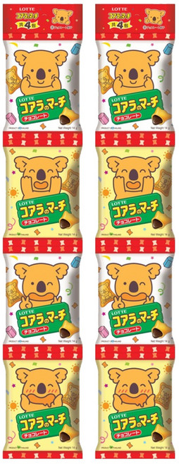 LOTTE 樂天 小熊餅 4連串小熊餅 巧克力風味, 14g, 8包