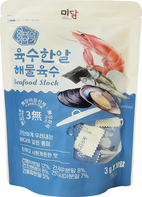 MAMSSTORY 韓國片裝高湯塊 海鮮風味, 90g, 1袋