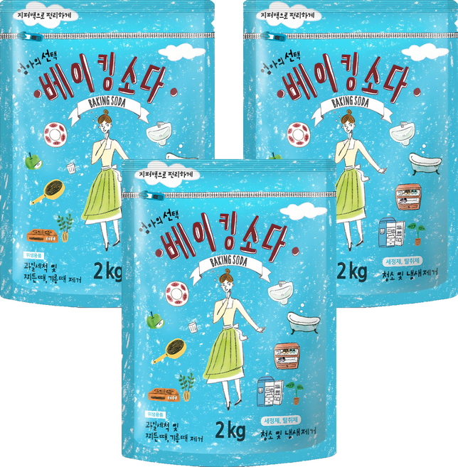 엄마의선택 베이킹소다, 2kg, 3개