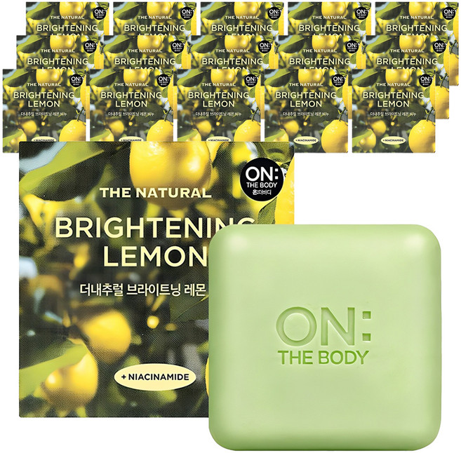 온더바디 더내추럴 브라이트닝 비누 레몬향, 90g, 16개
