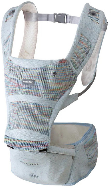 nac nac 輕量充氣腰凳式嬰幼兒揹帶, 彩灰