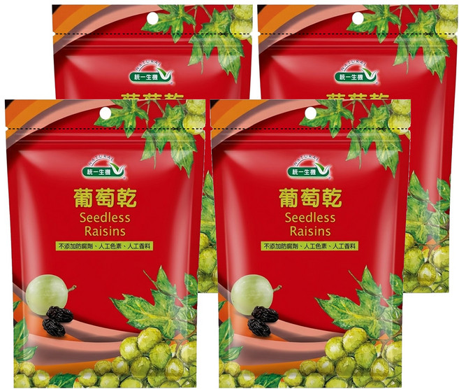 統一生機 葡萄乾, 250g, 4包
