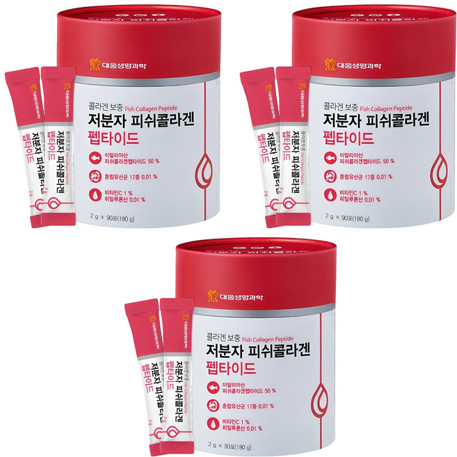 대웅생명과학 어류 저분자 피쉬 콜라겐 펩타이드, 180g, 3개