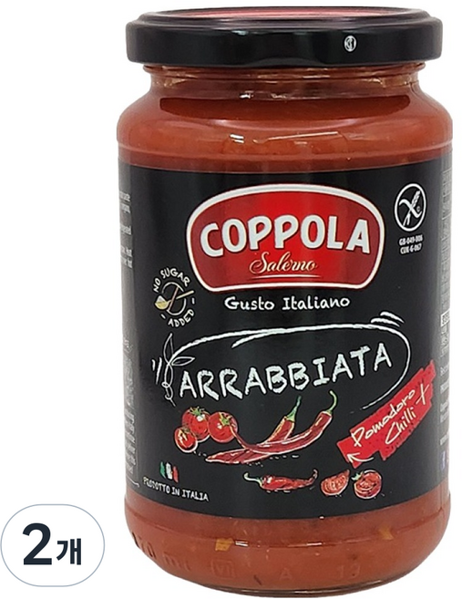 코폴라살레르노 아라비아타 소스 무가당, 350g, 2개