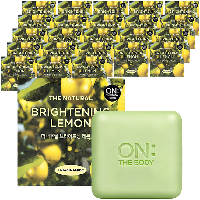 온더바디 더내추럴 브라이트닝 비누 레몬향, 90g, 24개