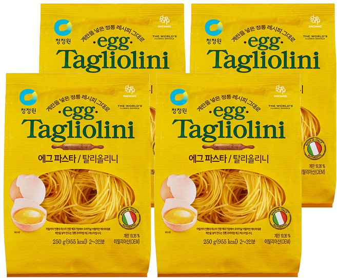 청정원 에그 탈리올리니 파스타, 250g, 4개