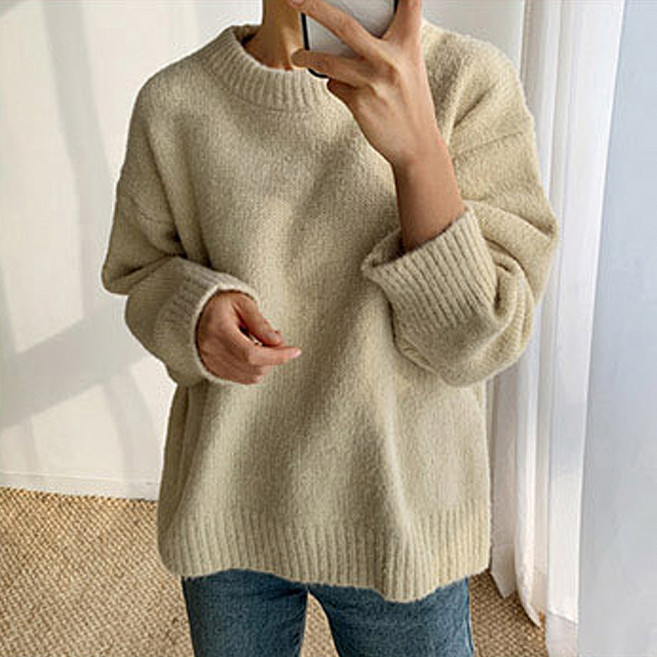 엔비룩 여성용 몽실 라운드 니트