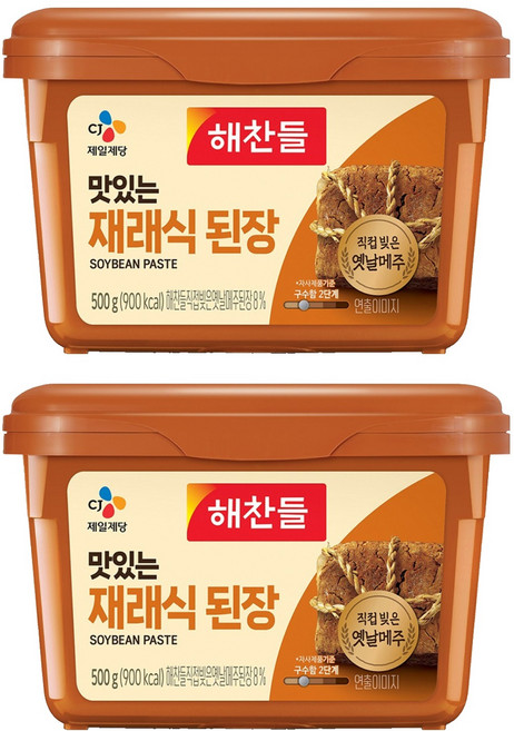 해찬들 재래식 된장, 500g, 2개