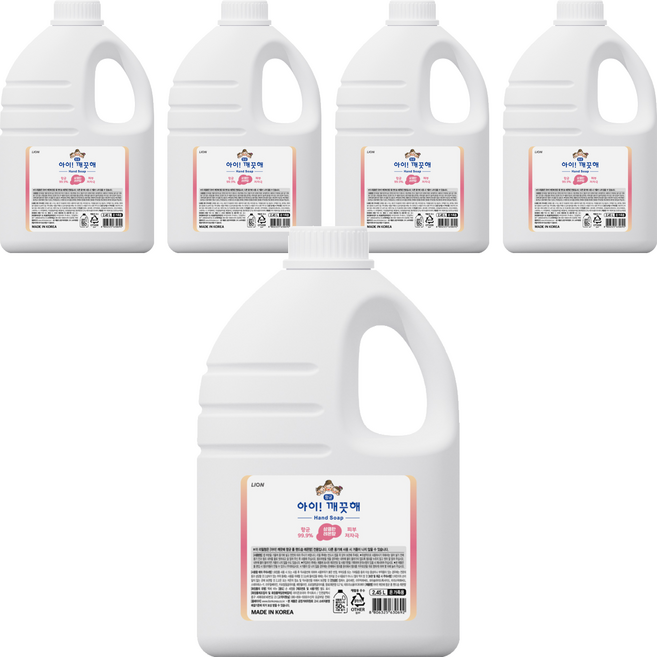 아이깨끗해 핸드워시 레몬향 리필, 2.45L, 5개