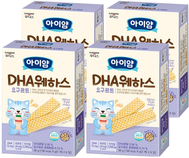 일동후디스 아이얌 DHA 웨하스, 요구르트, 36g, 4개