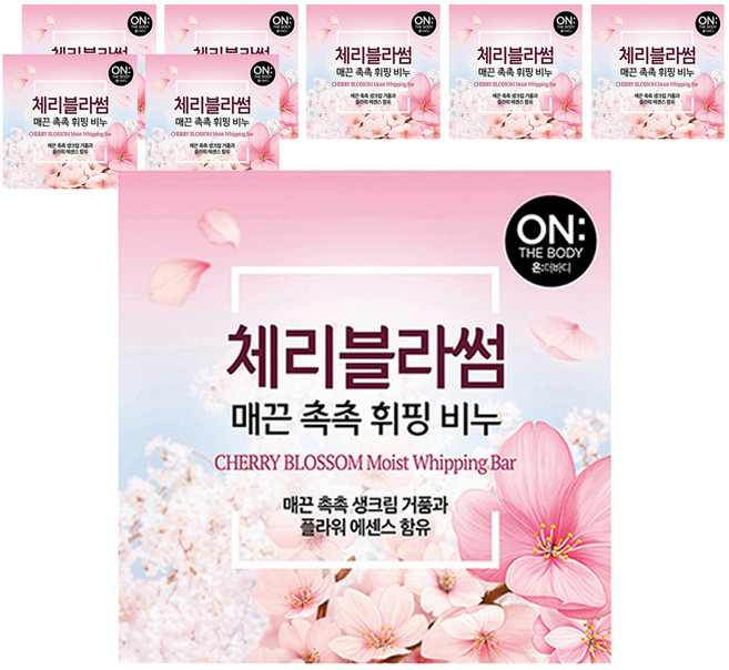 온더바디 플라워 휘핑 비누 체리블라썸, 90g, 8개입