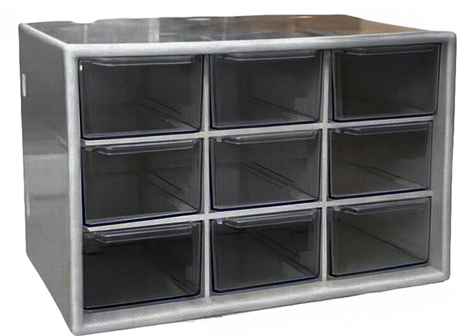 미소로운 다용도서랍 멀티수납박스 9칸 17.6 x 11.8 x 9.6 cm, 블랙, 3단