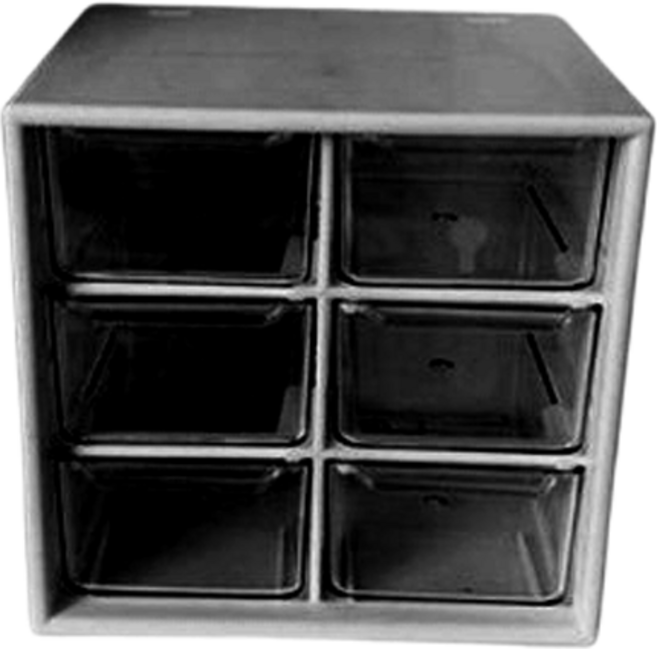 미소로운 다용도서랍 멀티수납박스 6칸 12.2 x 11.8 x 9.7 cm, 블랙, 3단