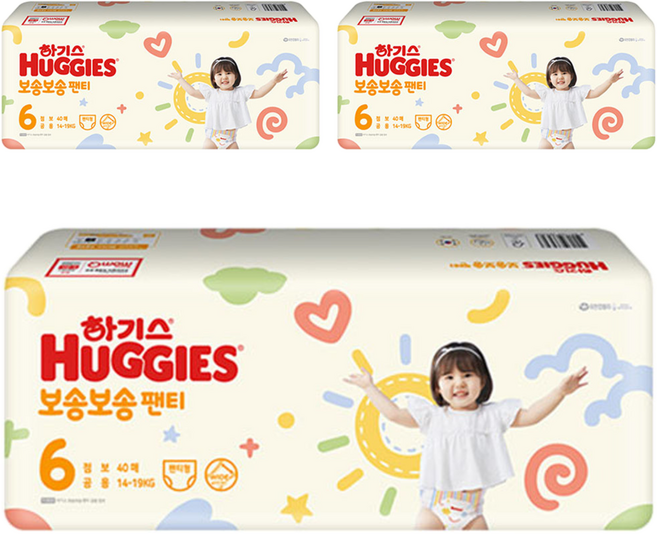 하기스 보송보송 팬티형 기저귀 남여공용, 6단계, 120매