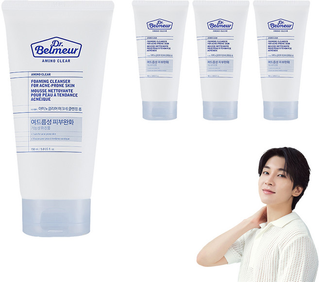 더페이스샵 닥터벨머 아미노클리어 아크네 클렌징 폼, 150ml, 4개
