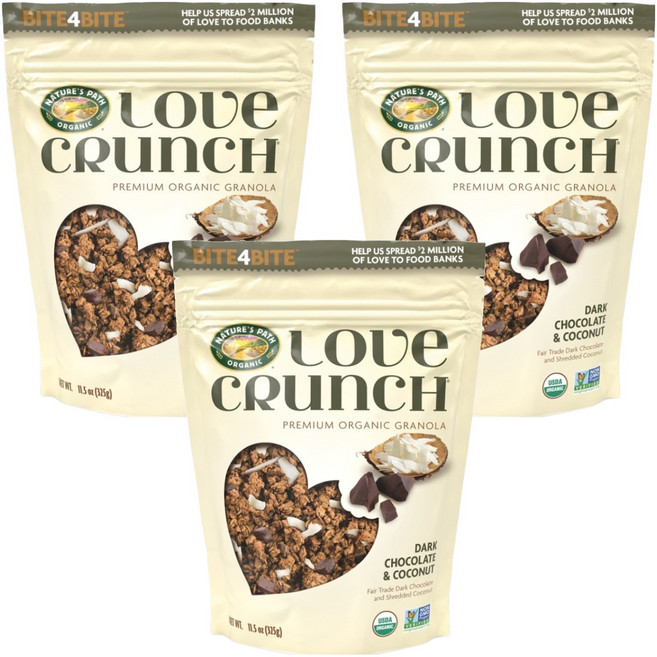 러브크런치 다크초코 코코넛, 325g, 3개