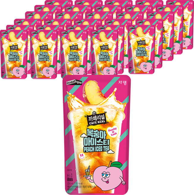 까페리얼 복숭아 아이스티, 230ml, 30개