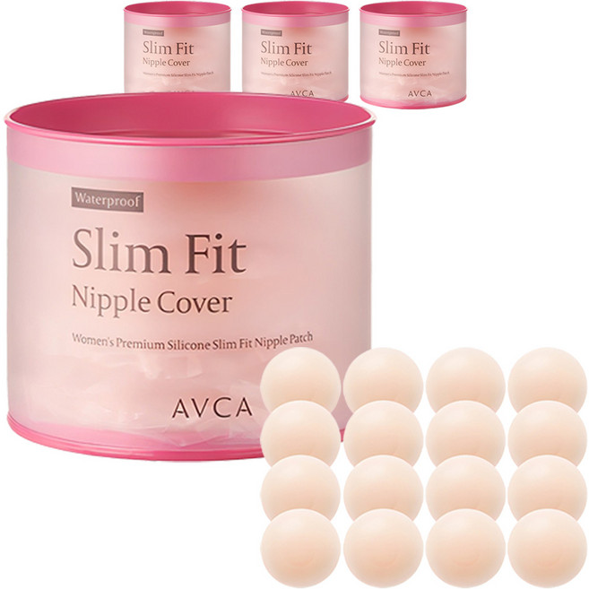 아브카 여성용 실리콘 슬림핏 방수 니플밴드 패치 16p, 4개