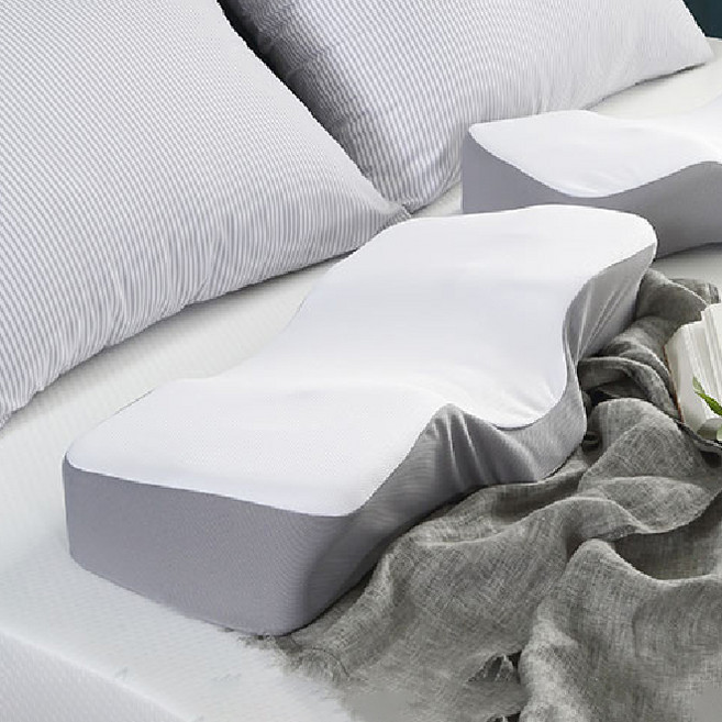 리브맘 프리미엄 3D 메모리폼 견인베개 + 커버 세트, 메쉬그레이, 1개