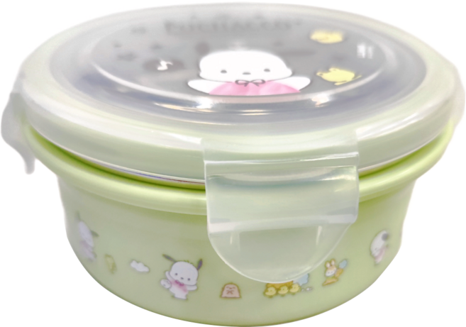 LiLFANT 樂扣圓餐盒 300ml 韓國產, 帕恰狗 綠色, 1個