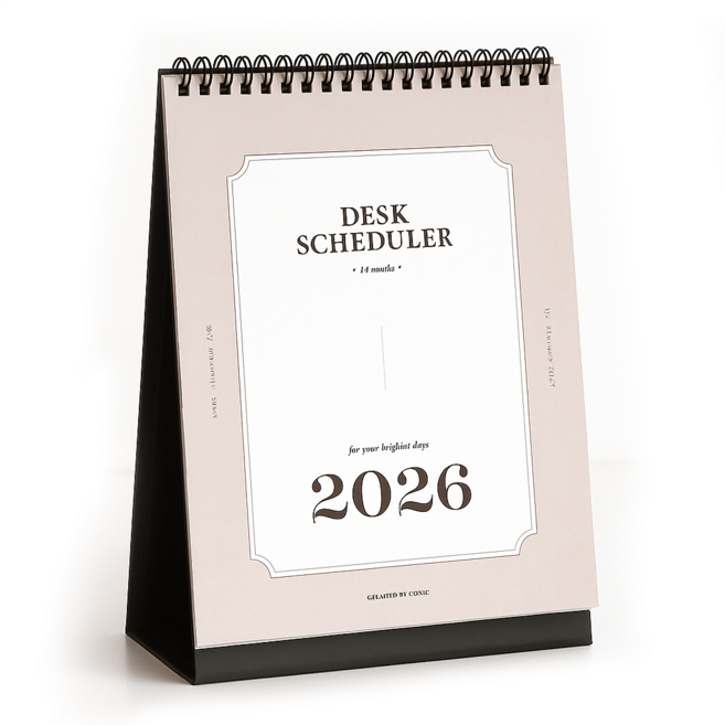 아이코닉 2026 데스크 스케줄러 탁상 달력, 혼합색상, 1개